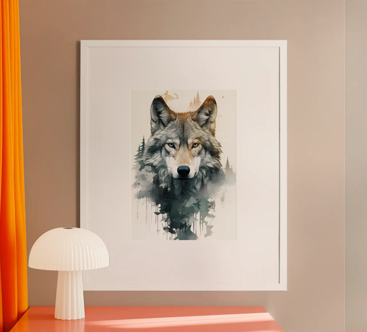 Wolf Dier poster van Pierre Walton