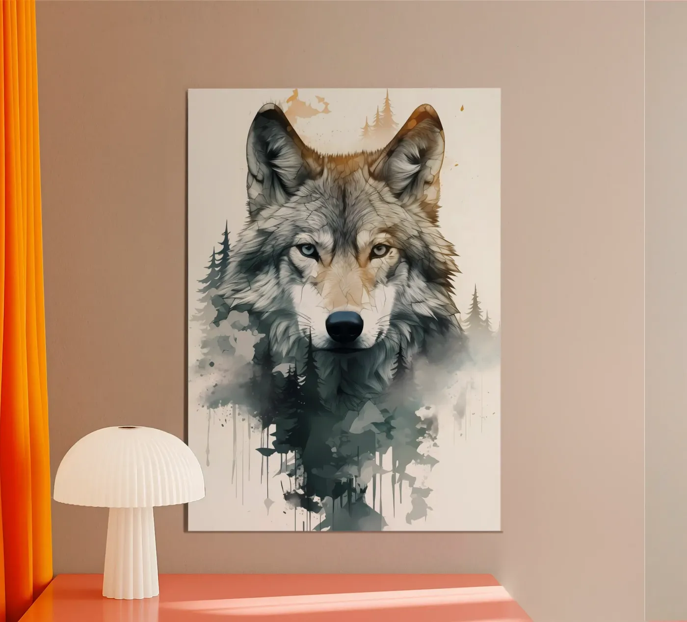 Wolf Dier poster van Pierre Walton
