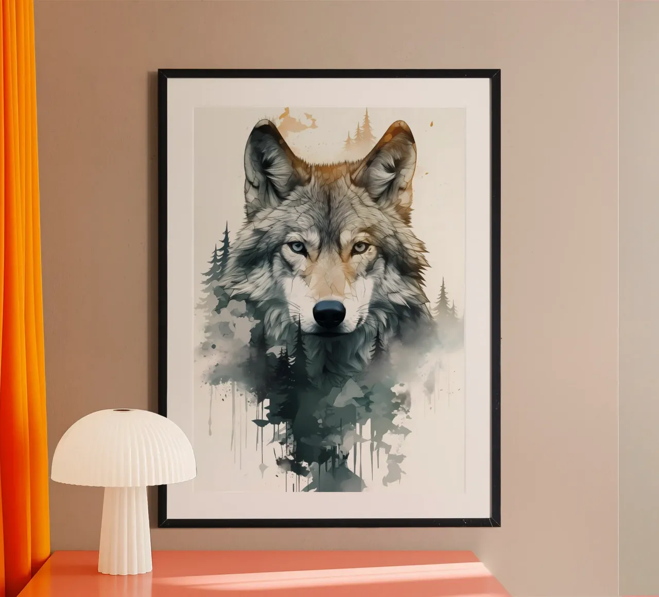 Wolf Dier poster van Pierre Walton
