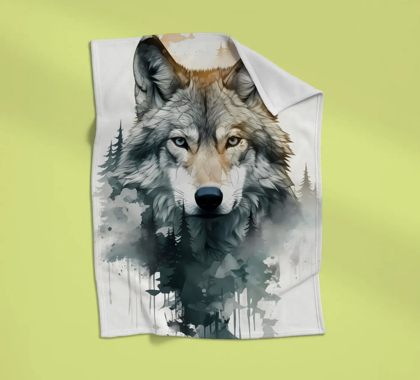 Wolf Tier Fleecedecke von Pierre Walton