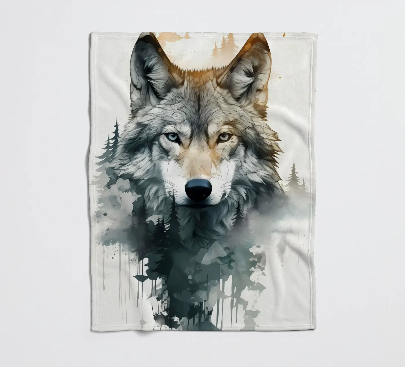 Wolf Tier Fleecedecke von Pierre Walton