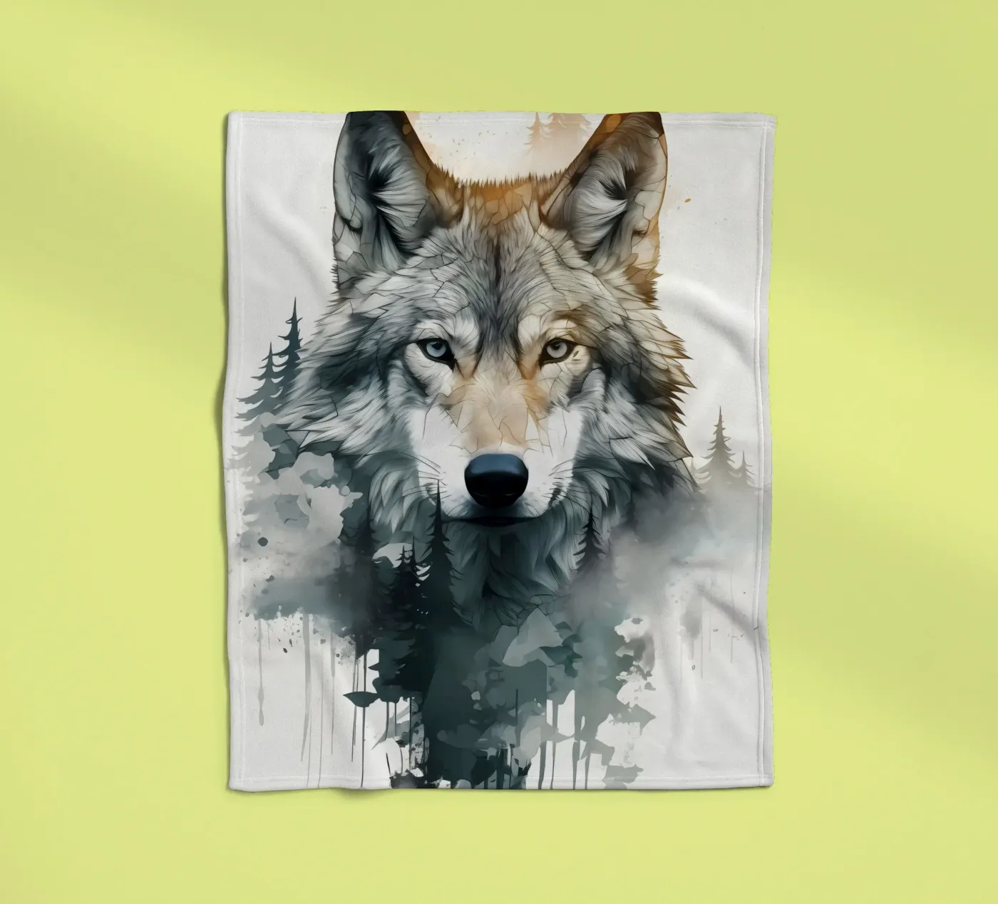 Wolf Tier Fleecedecke von Pierre Walton