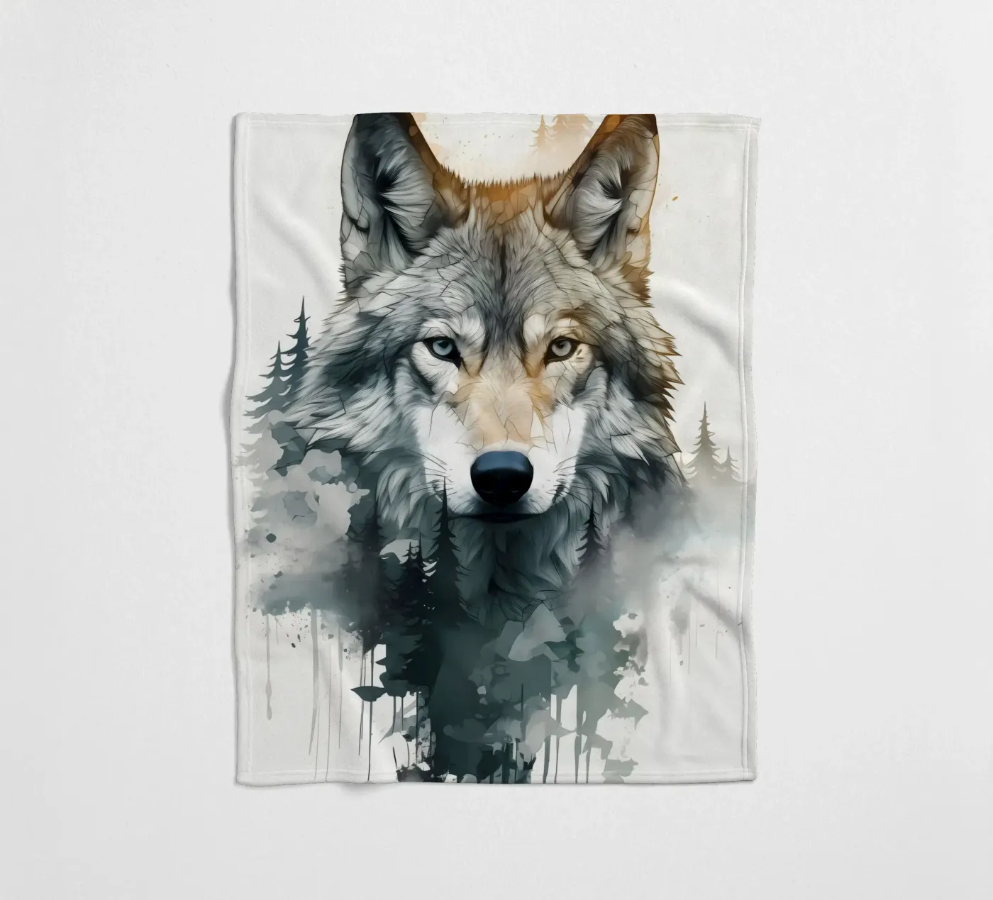 Wolf Tier Fleecedecke von Pierre Walton