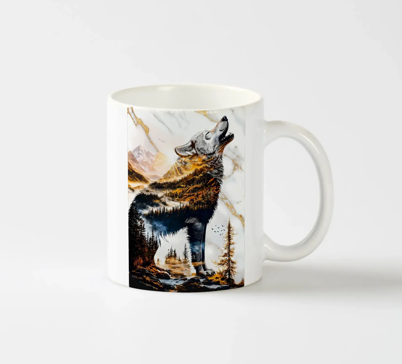 Animale lupo tazza in ceramica da Pierre Walton