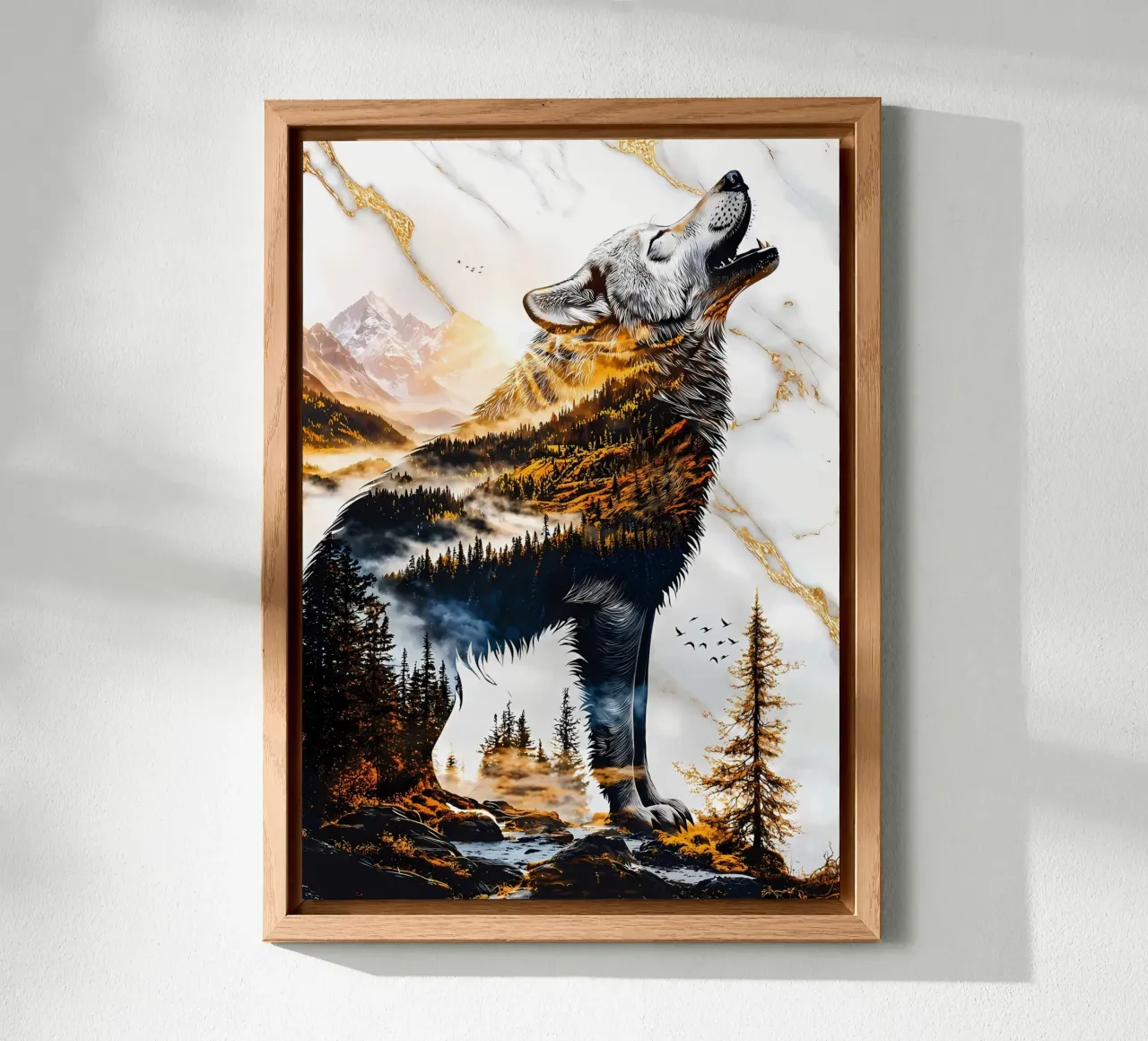 Animale lupo alluminio dibond da Pierre Walton