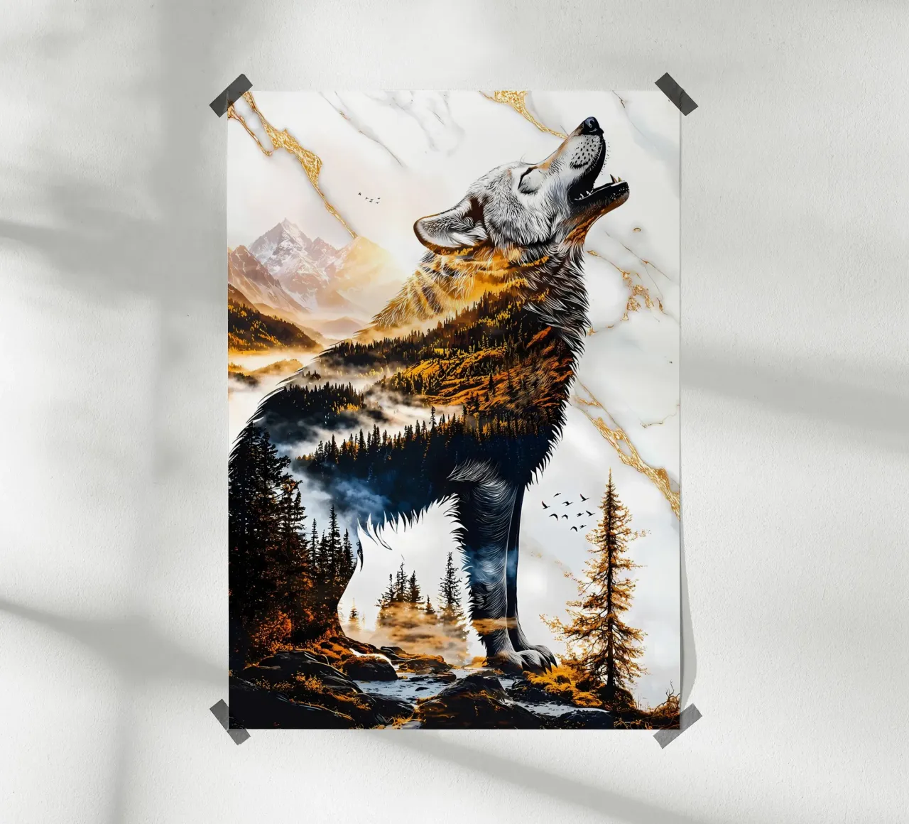 Wolf Dier poster van Pierre Walton