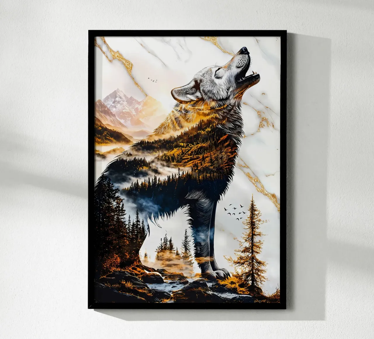 Wolf Dier poster van Pierre Walton