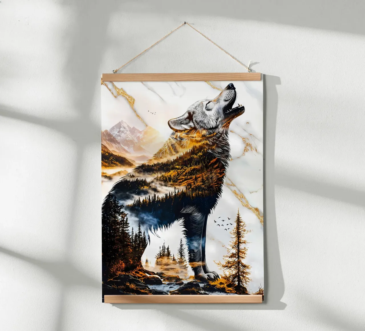 Wolf Dier poster van Pierre Walton