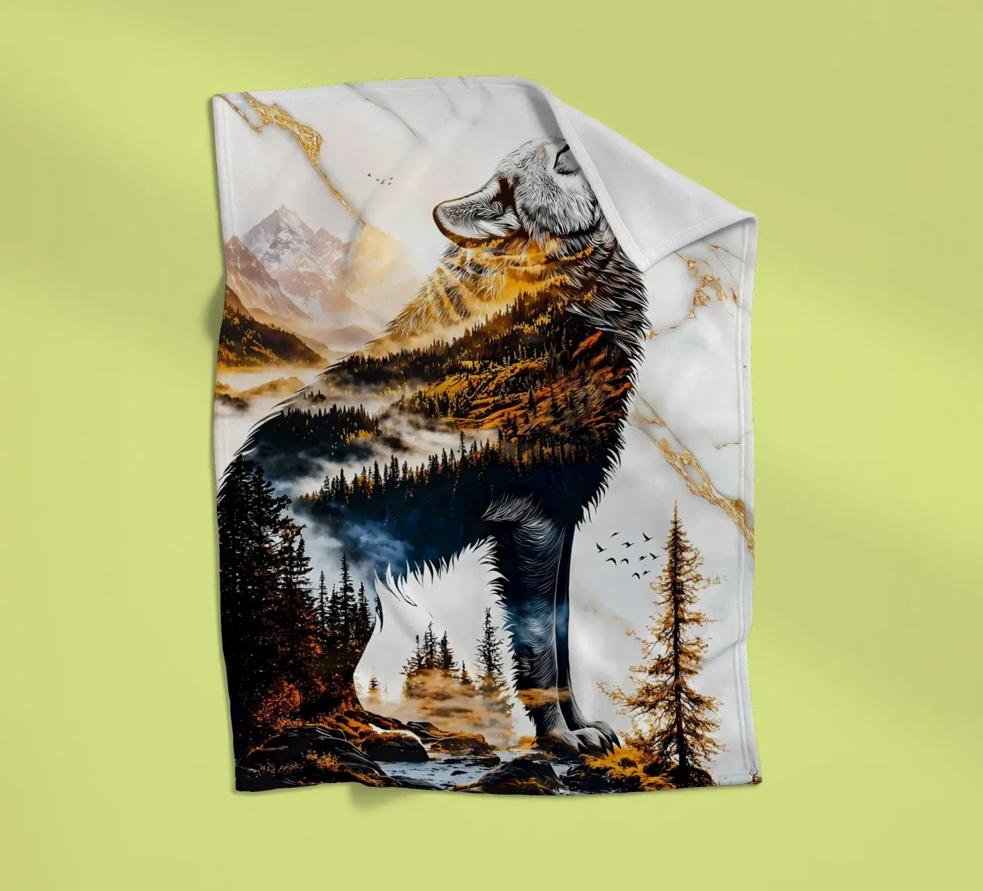 Wolf Dier fleecedeken van Pierre Walton