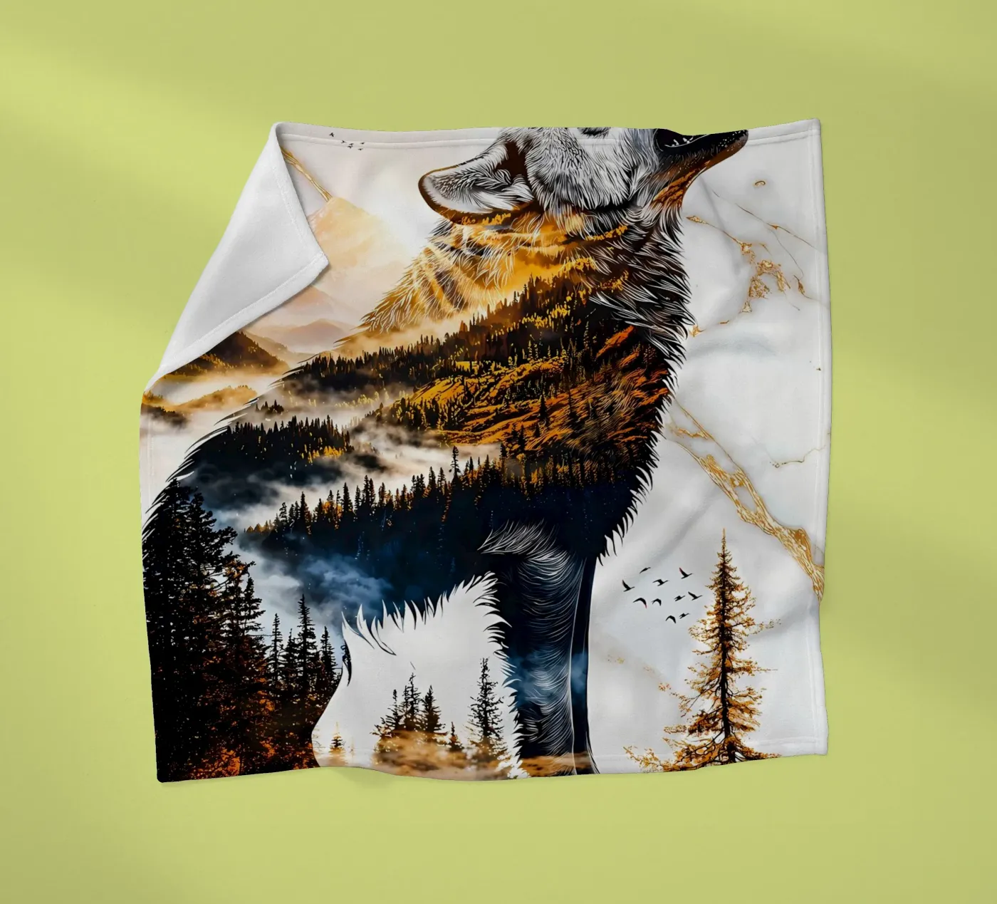 Wolf Dier fleecedeken van Pierre Walton