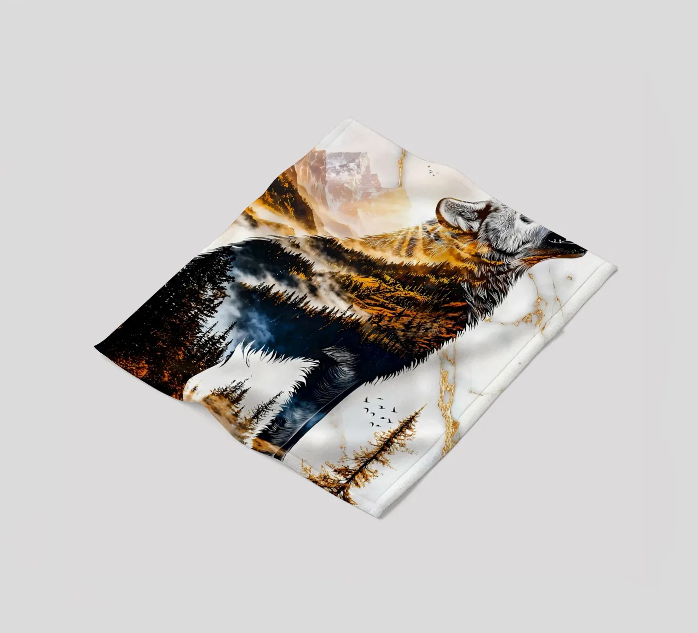 Wolf Dier fleecedeken van Pierre Walton