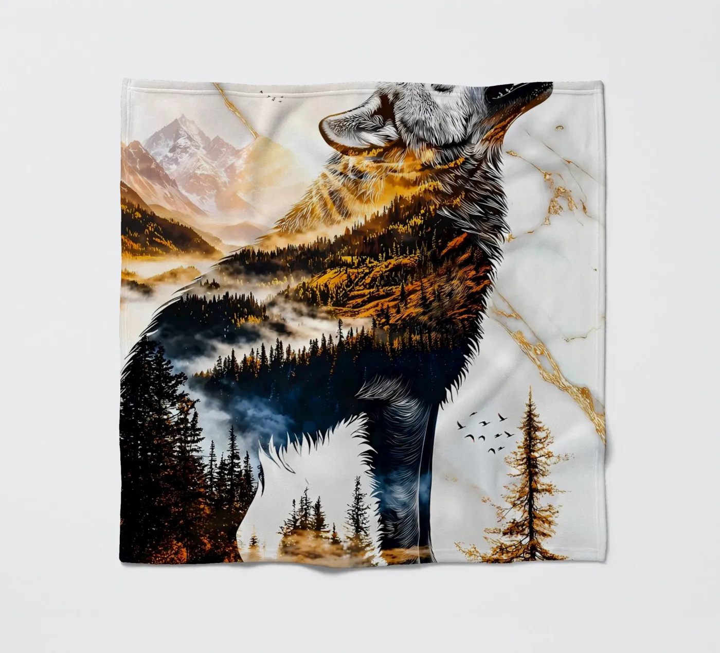 Wolf Dier fleecedeken van Pierre Walton