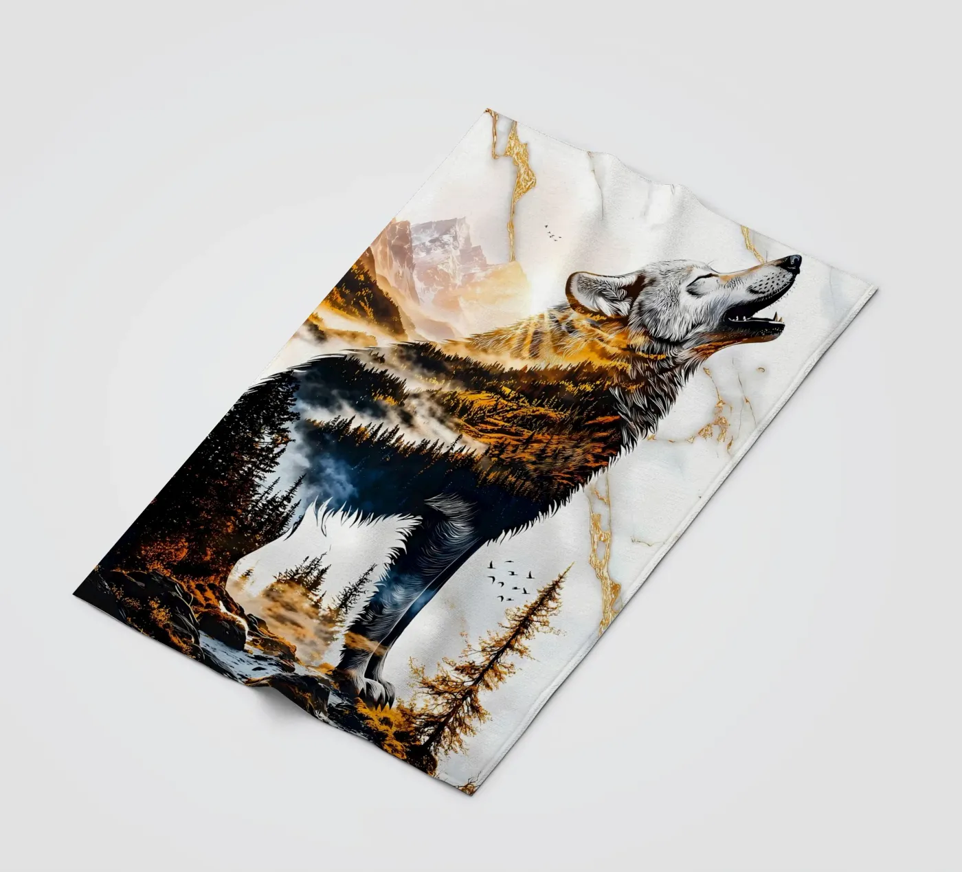 Wolf Dier fleecedeken van Pierre Walton