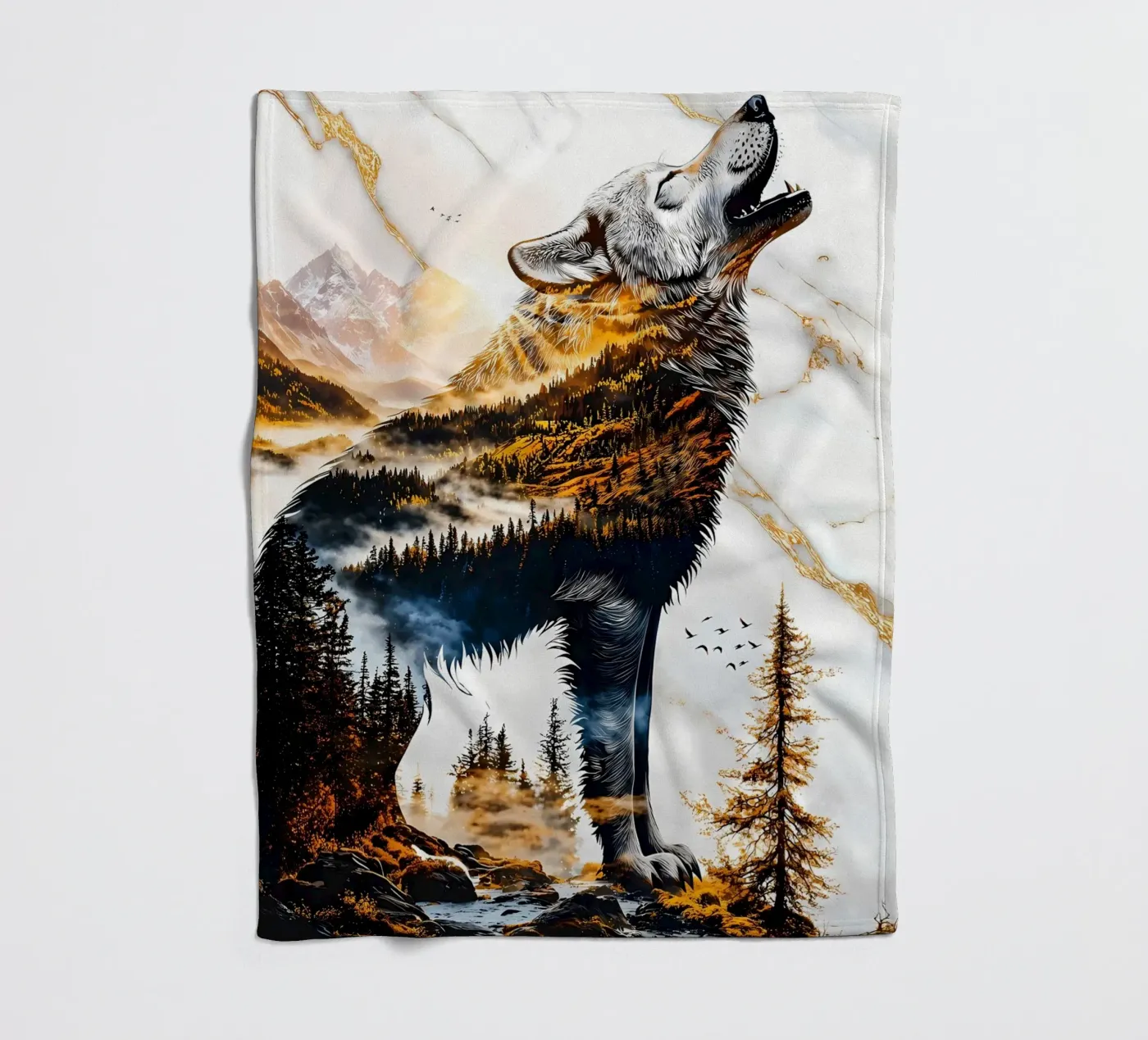 Wolf Dier fleecedeken van Pierre Walton