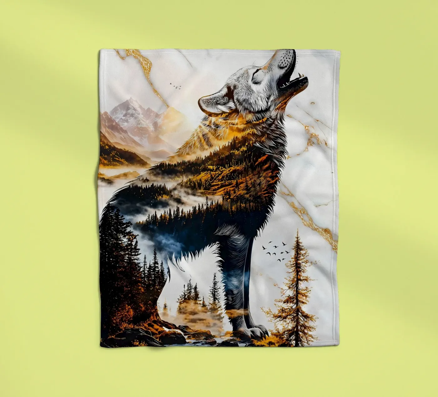 Wolf Dier fleecedeken van Pierre Walton