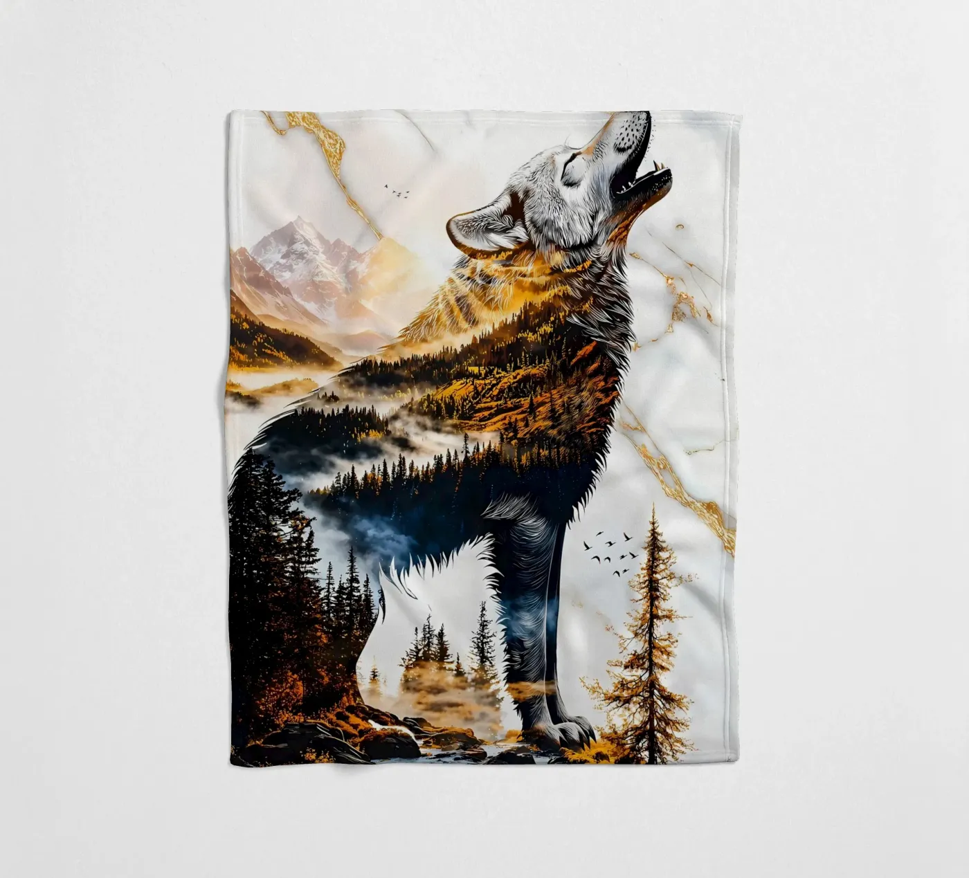 Wolf Dier fleecedeken van Pierre Walton