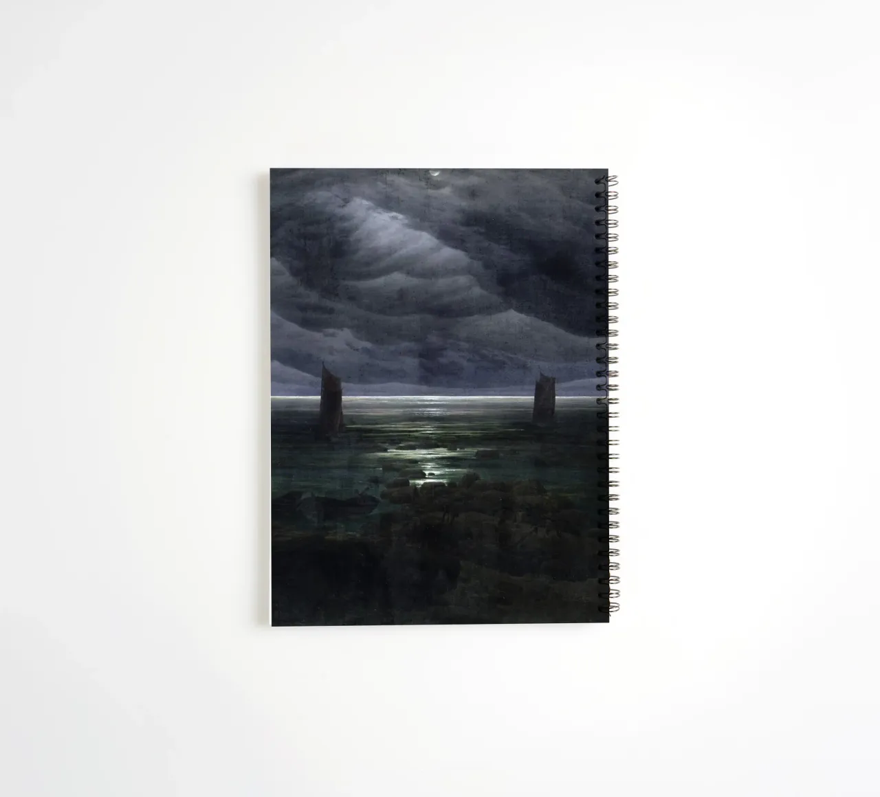 Caspar David Friedrich - Bord de mer au clair de lune carnet à spirale de Timeless Artworks
