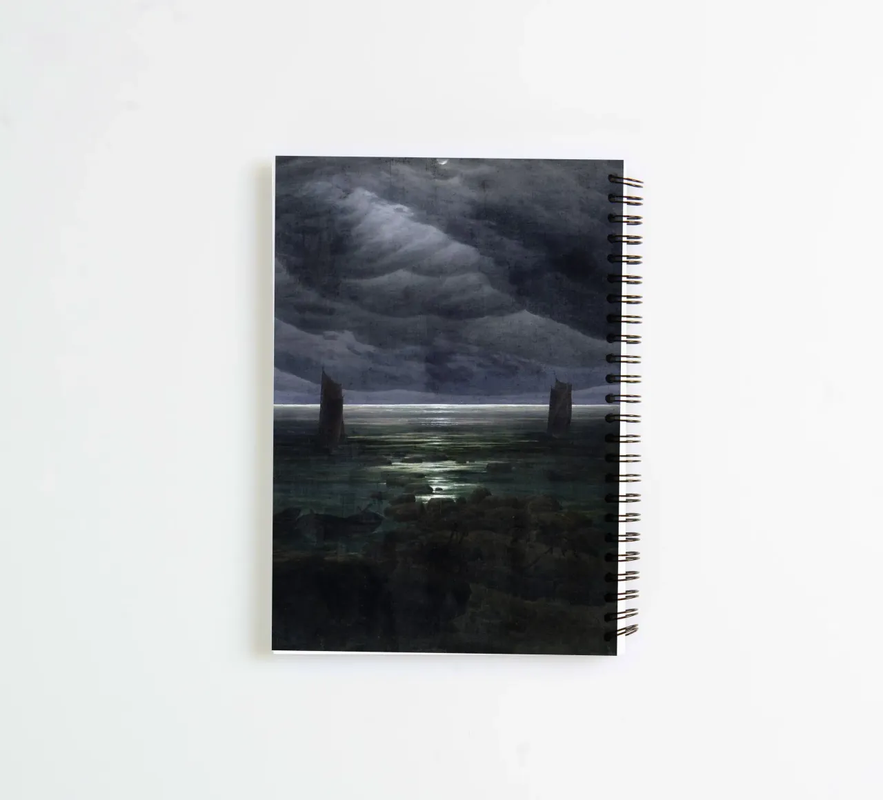 Caspar David Friedrich - Bord de mer au clair de lune carnet à spirale de Timeless Artworks