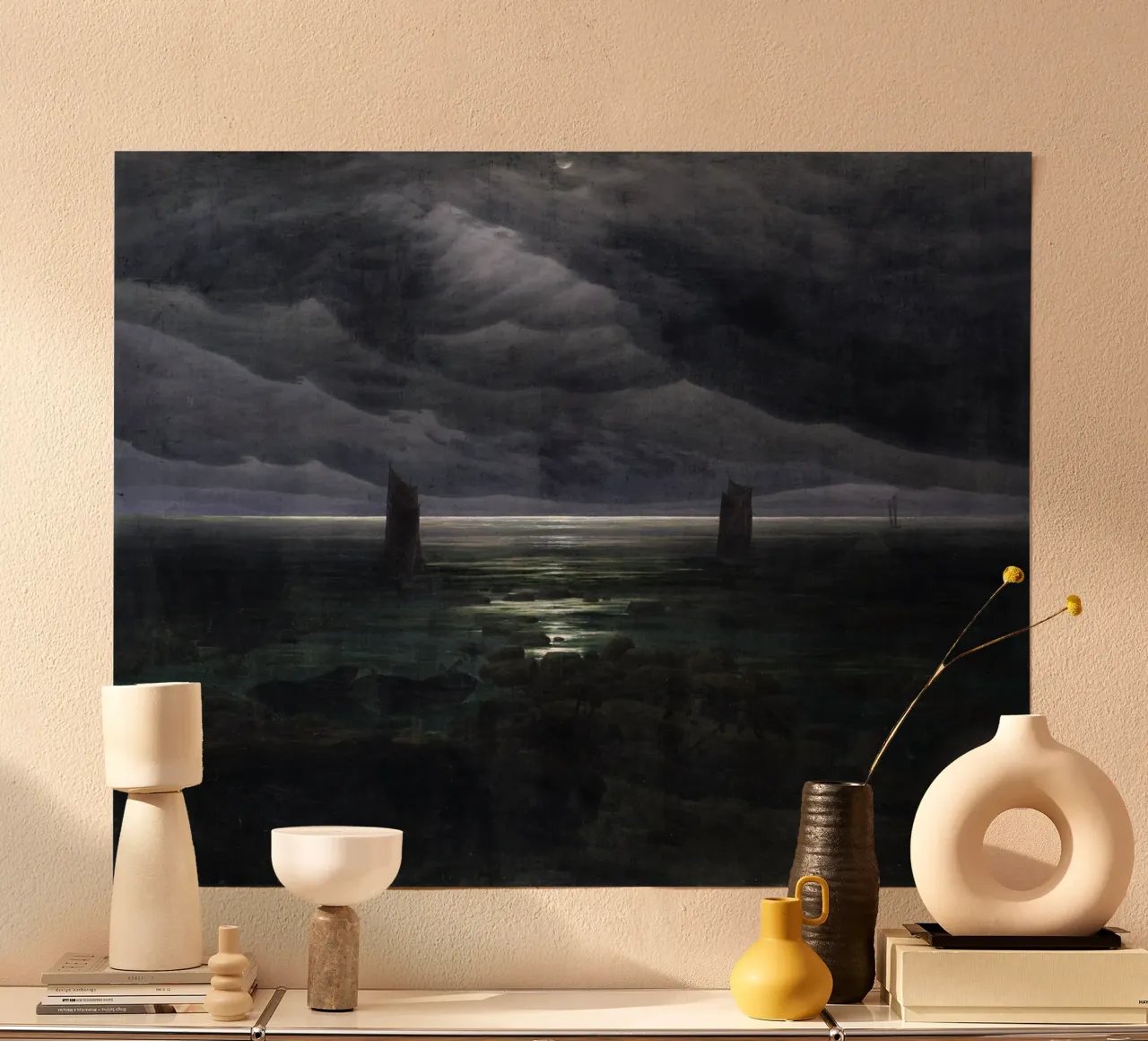 Caspar David Friedrich - Meeresufer im Mondlicht Hahnemühle von Timeless Artworks