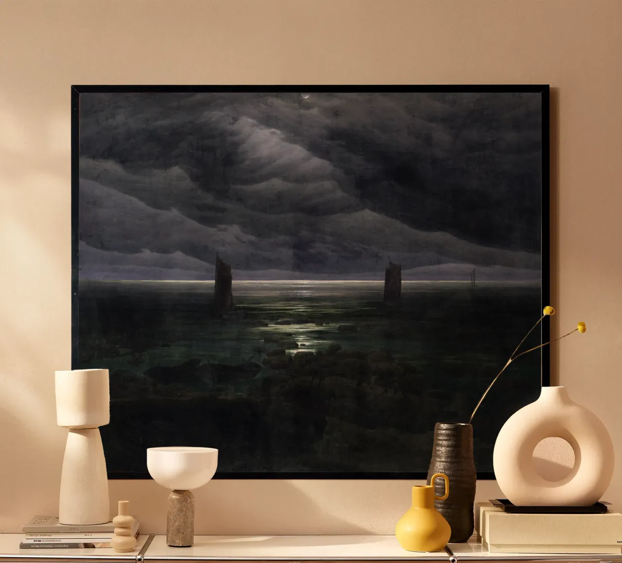 Caspar David Friedrich - Meeresufer im Mondlicht Hahnemühle von Timeless Artworks