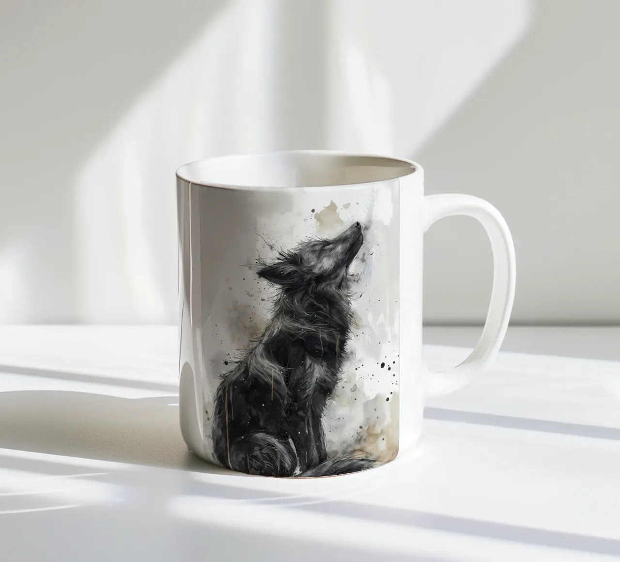 Animale lupo tazza in ceramica da Pierre Walton