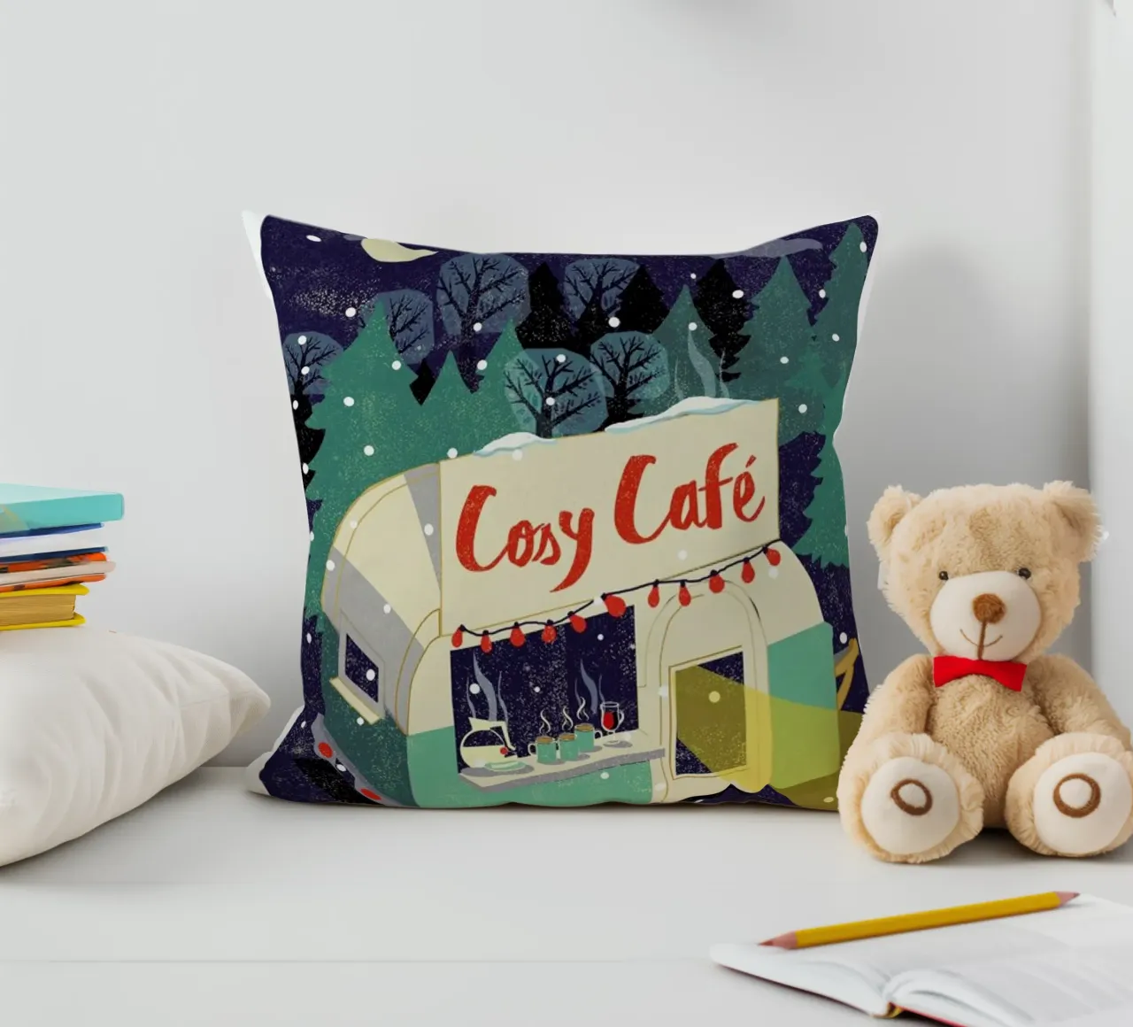 Cosy Cafe 2 cuscino da Rocket68