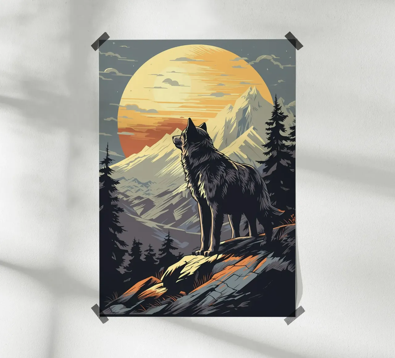 Animale lupo poster da Pierre Walton