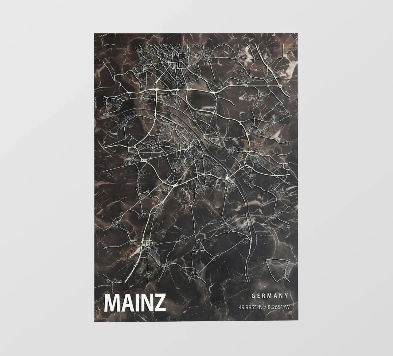 MAPPA DELLA CITTA' DI MAINZ telo in pvc da Christopher Adams