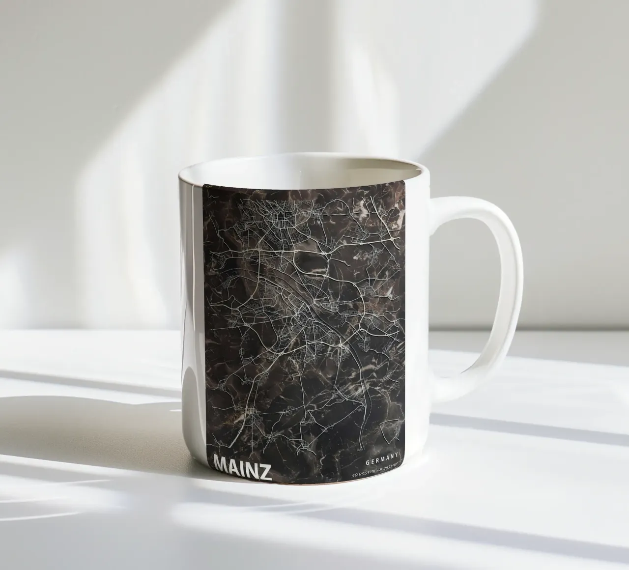 MAPPA DELLA CITTA' DI MAINZ tazza in ceramica da Christopher Adams