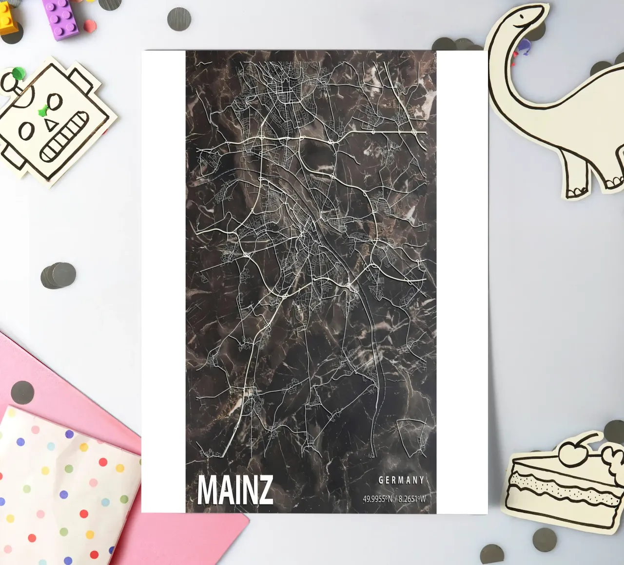 MAINZ CITY MAP sticker sheet by Christopher Adams