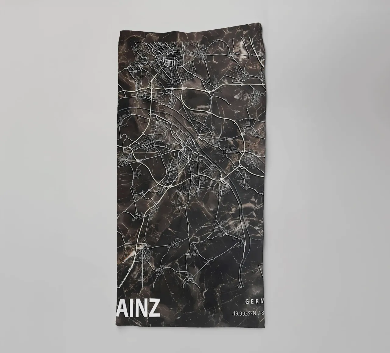 MAPPA DELLA CITTA' DI MAINZ asciugamano da bagno da Christopher Adams