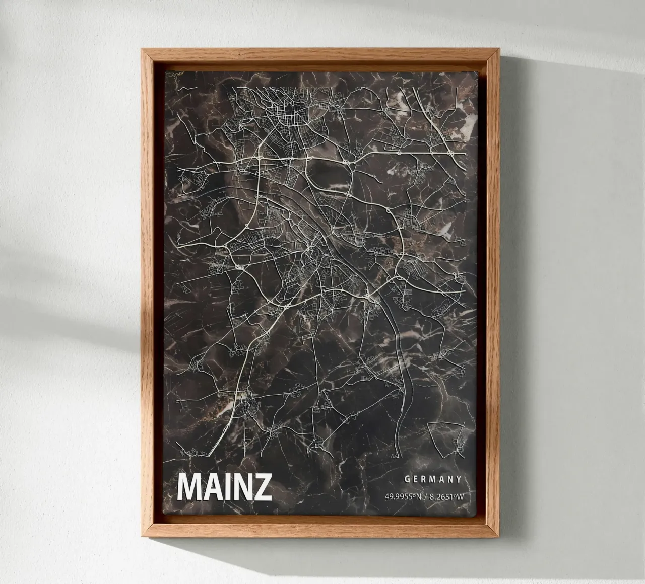MAPPA DELLA CITTA' DI MAINZ tela con Cornice a cassetta da Christopher Adams