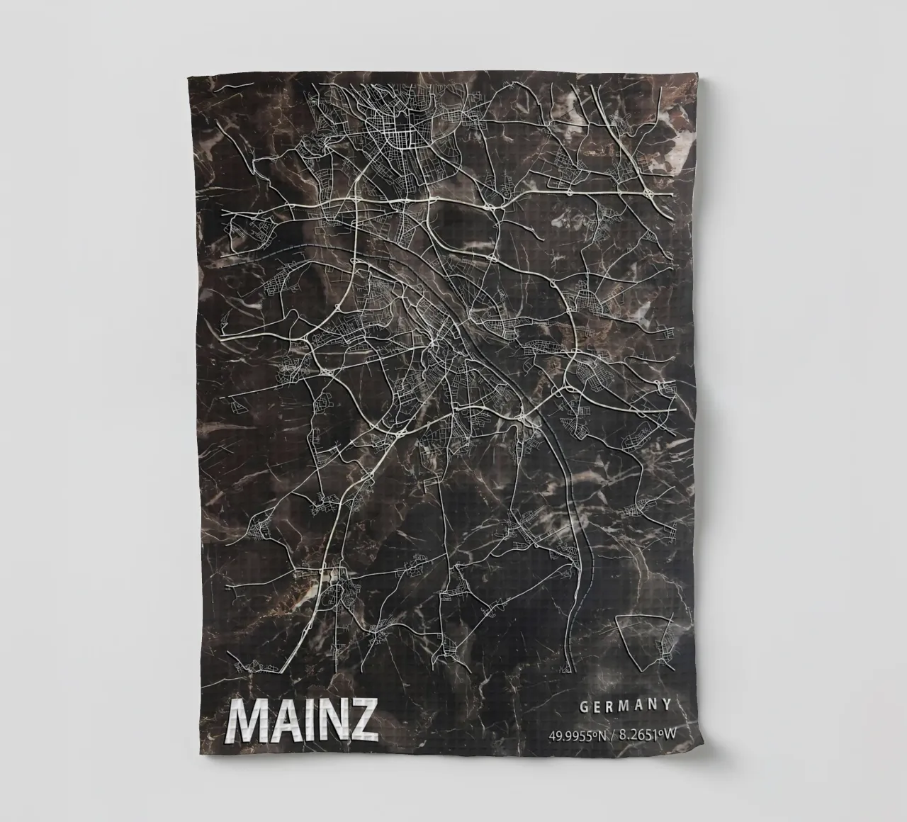 MAPPA DELLA CITTA' DI MAINZ canovaccio da cucina da Christopher Adams