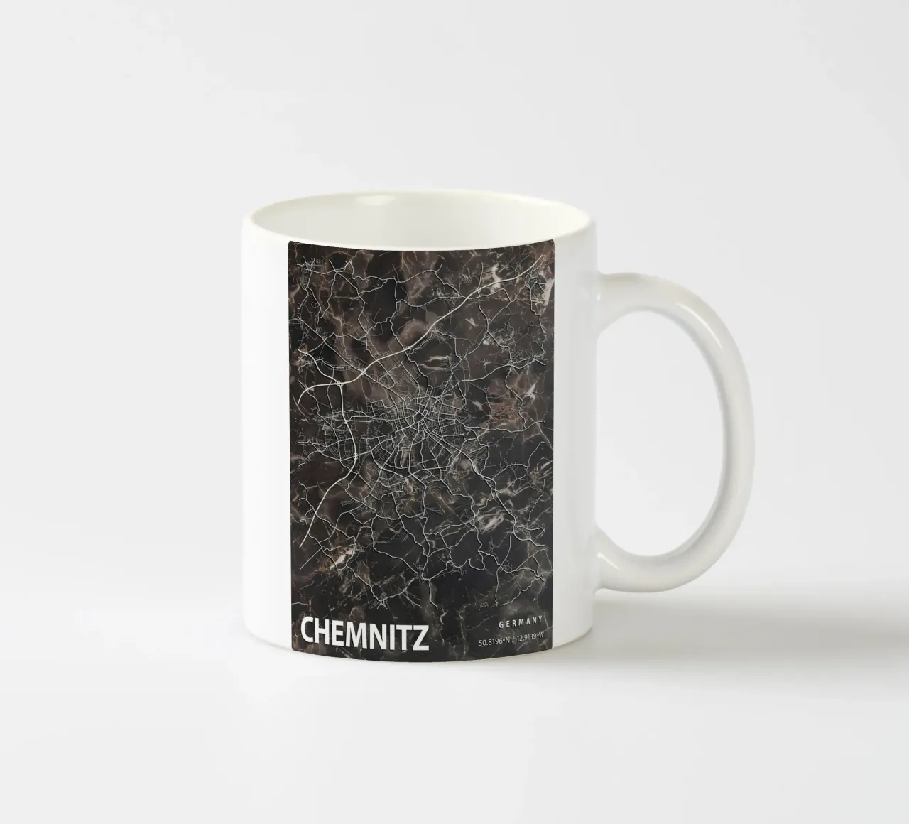 STADSPLATTEGROND CHEMNITZ keramische mok van Christopher Adams