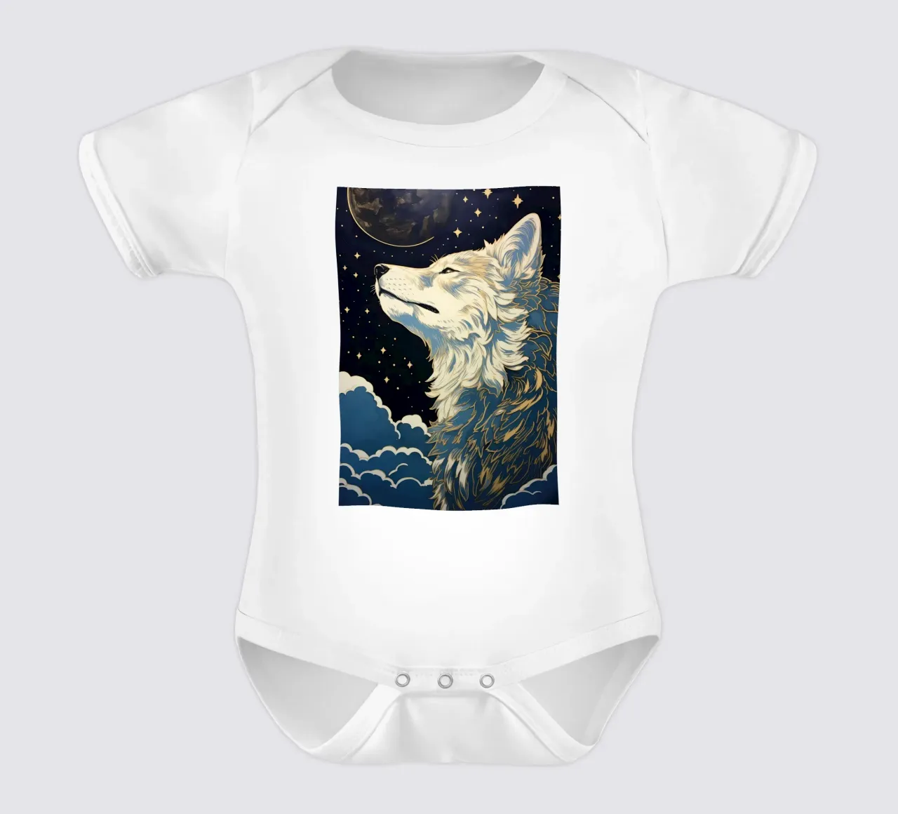 Animale lupo body neonato maniche corte da Pierre Walton