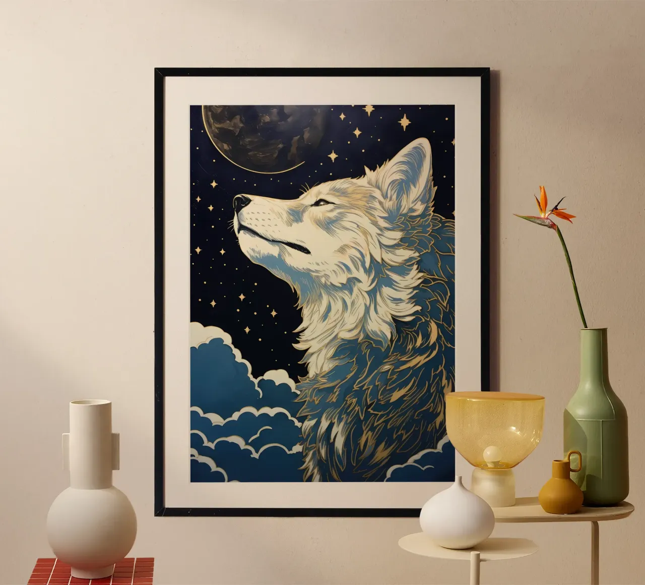 Wolf Dier poster van Pierre Walton