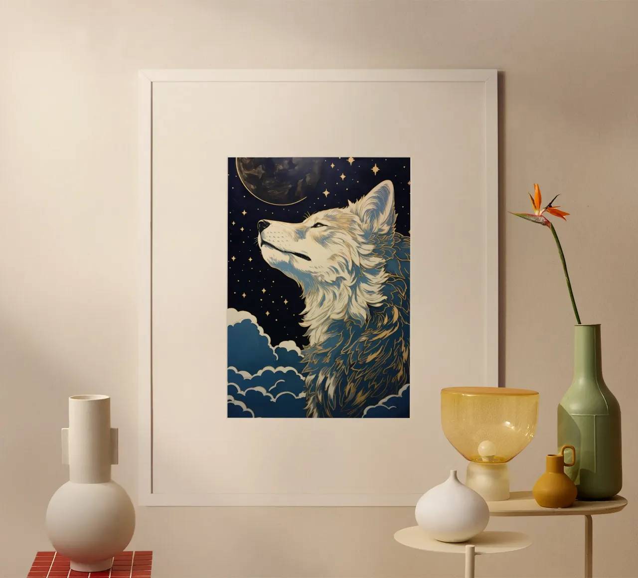 Wolf Dier poster van Pierre Walton