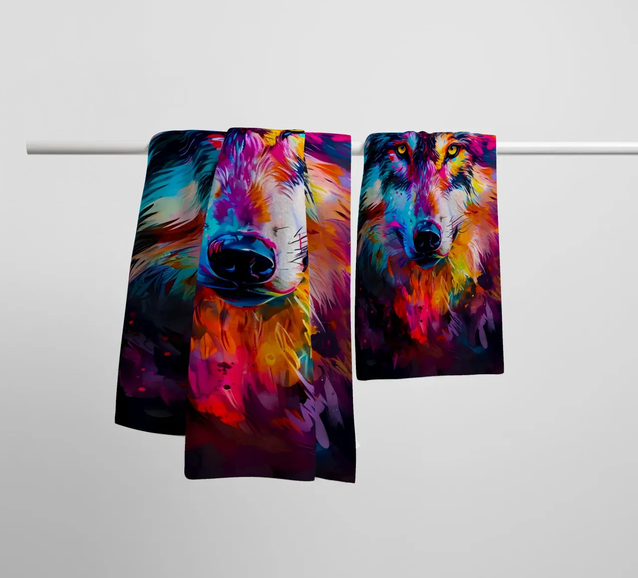 Animale lupo asciugamano da bagno da Pierre Walton