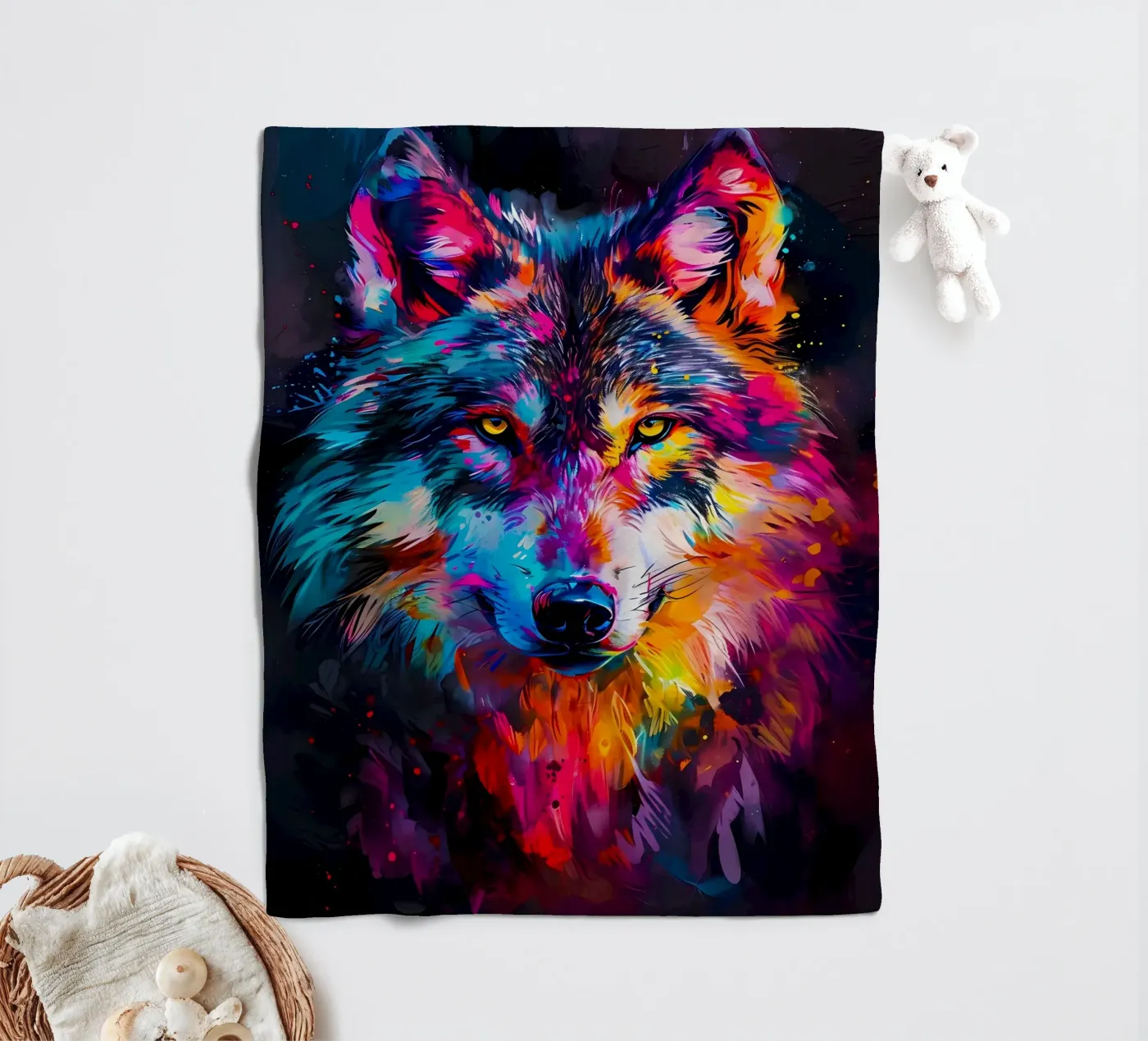 Wolf Dier fleecedeken van Pierre Walton