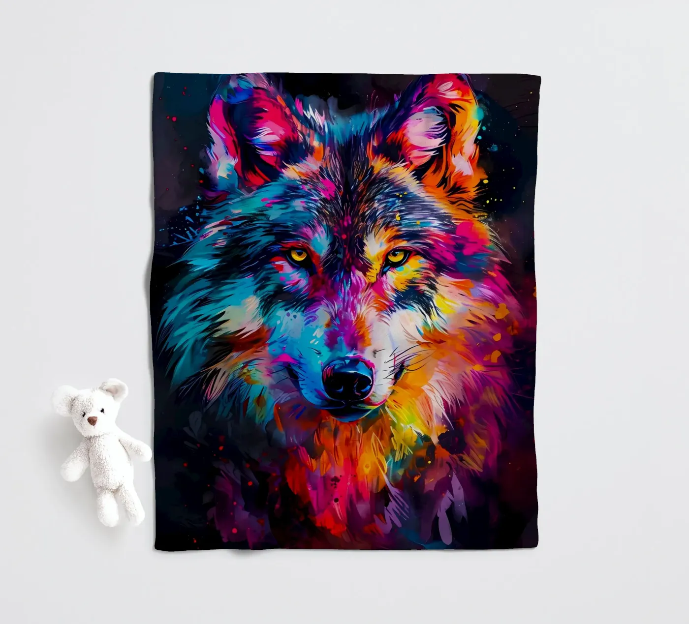 Wolf Dier fleecedeken van Pierre Walton