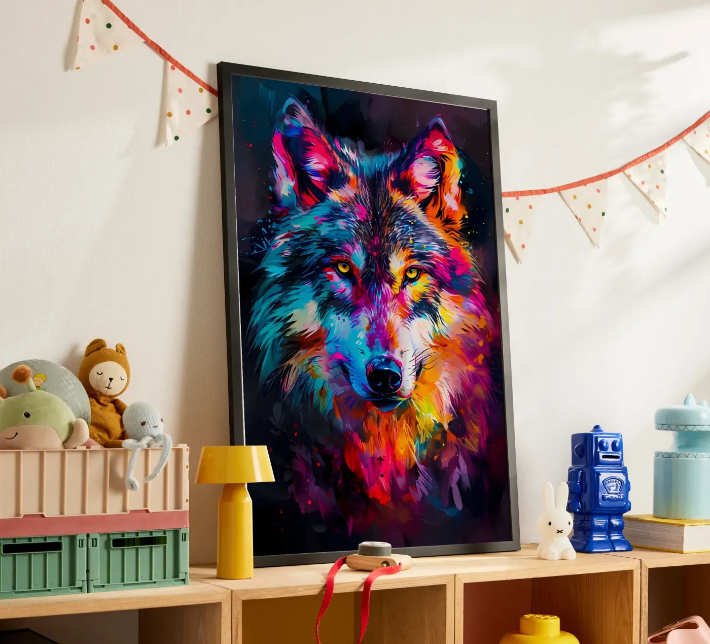 Wolf Dier poster van Pierre Walton