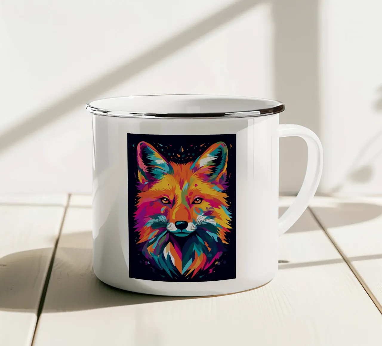 Animale lupo tazza in smalto da Pierre Walton