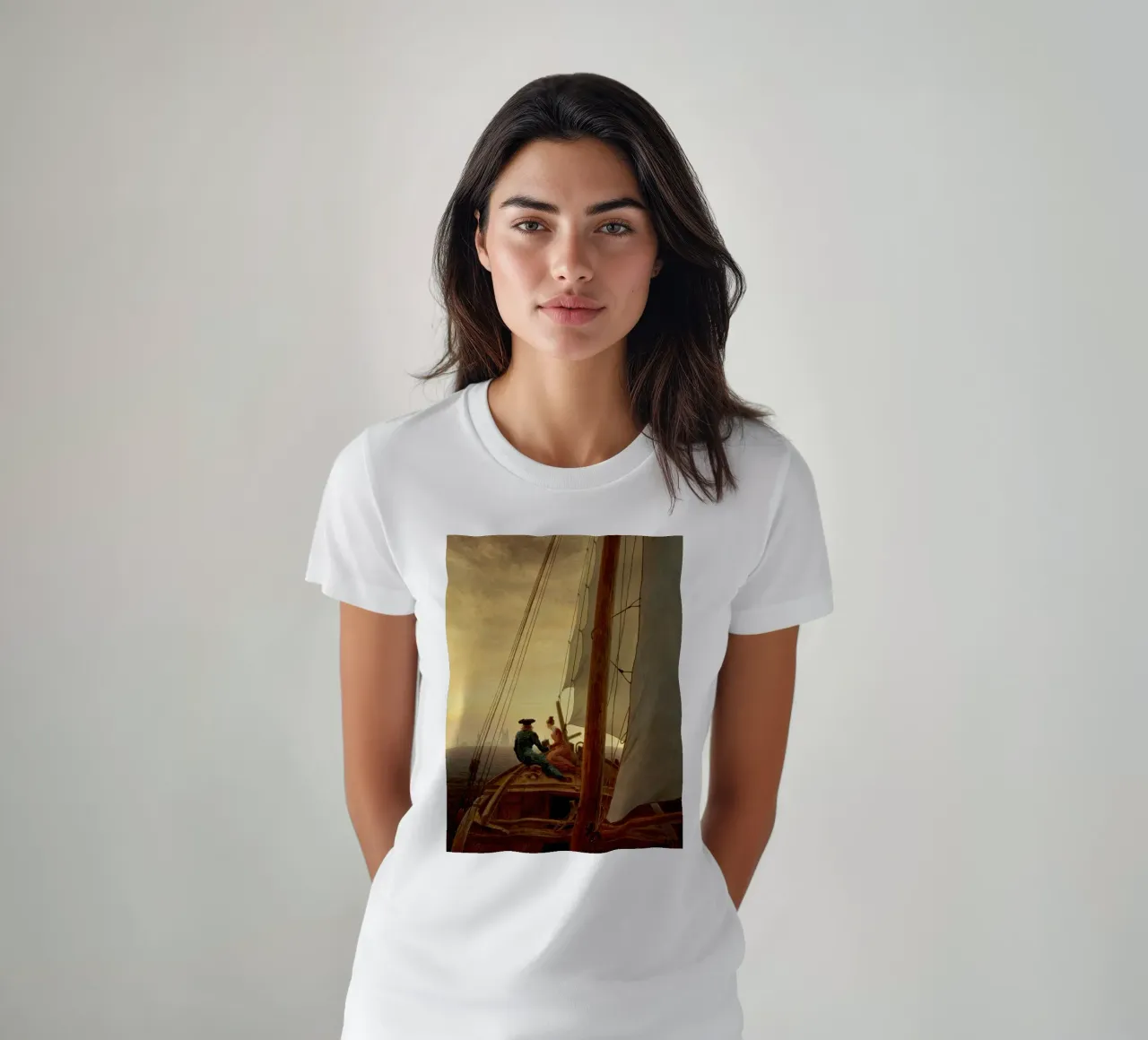 Caspar David Friedrich - A Sulla nave a vela t-shirt da Timeless Artworks