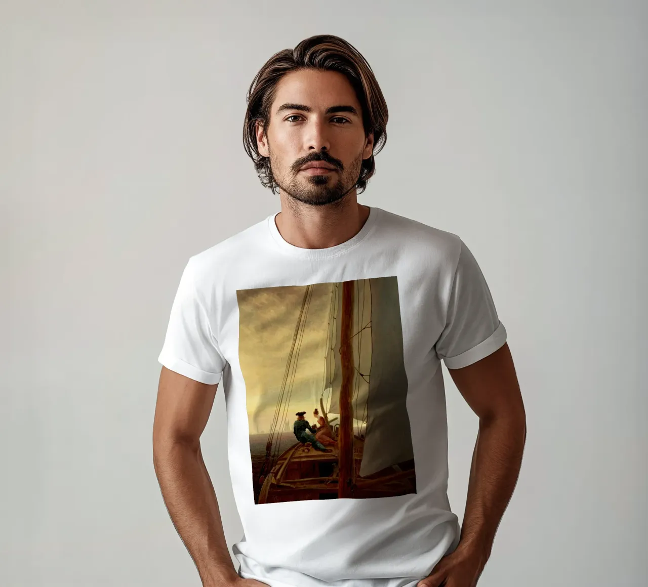 Caspar David Friedrich - A Sulla nave a vela t-shirt da Timeless Artworks