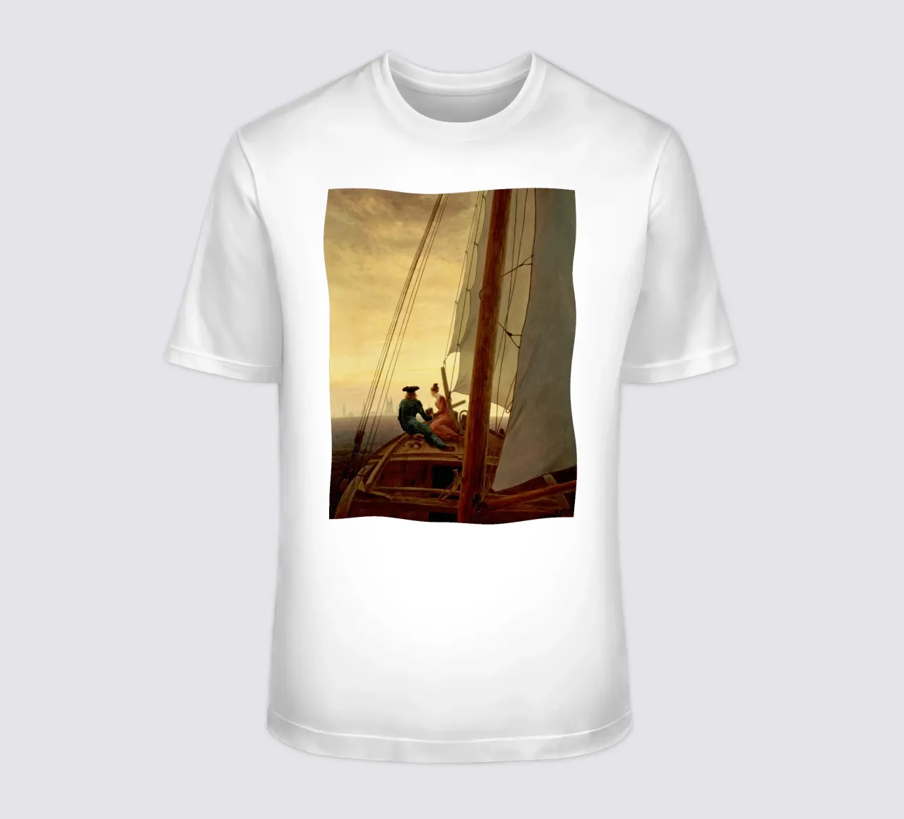 Caspar David Friedrich - A Sulla nave a vela t-shirt da Timeless Artworks