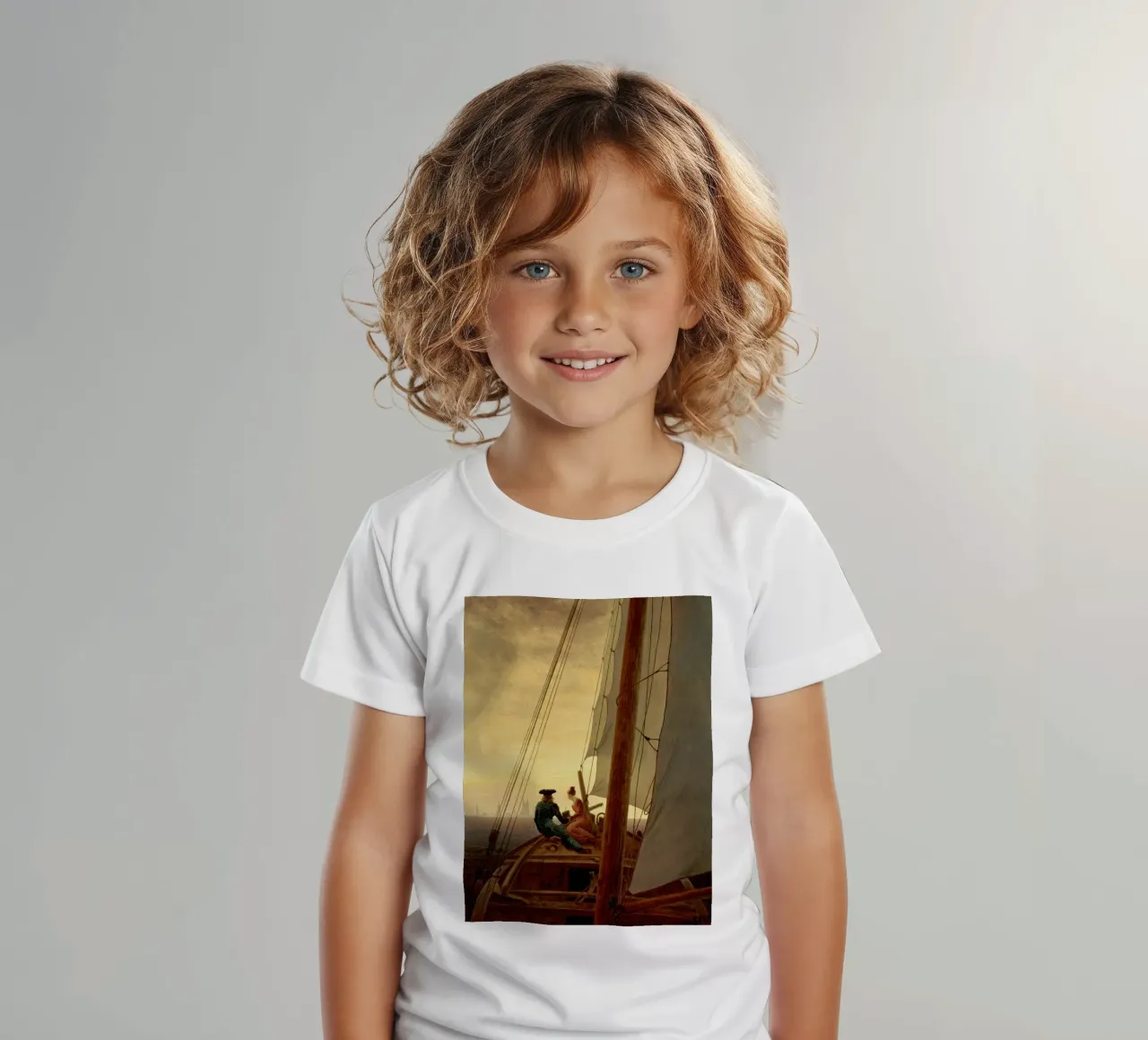 Caspar David Friedrich - A Sulla nave a vela t-shirt bambini da Timeless Artworks