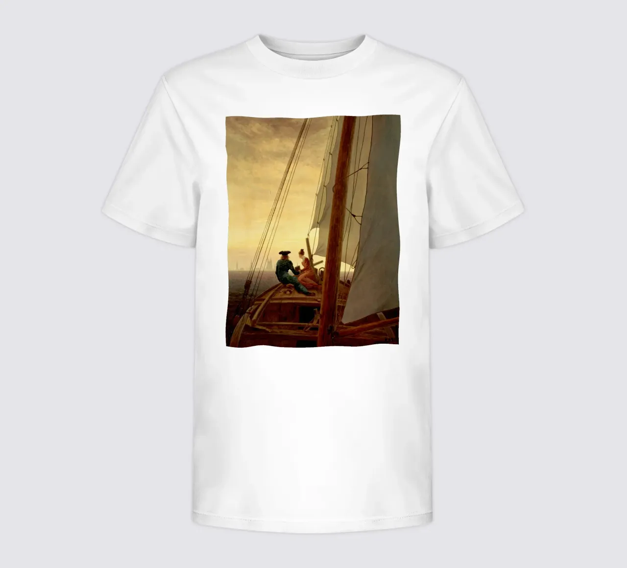 Caspar David Friedrich - A Sulla nave a vela t-shirt bambini da Timeless Artworks