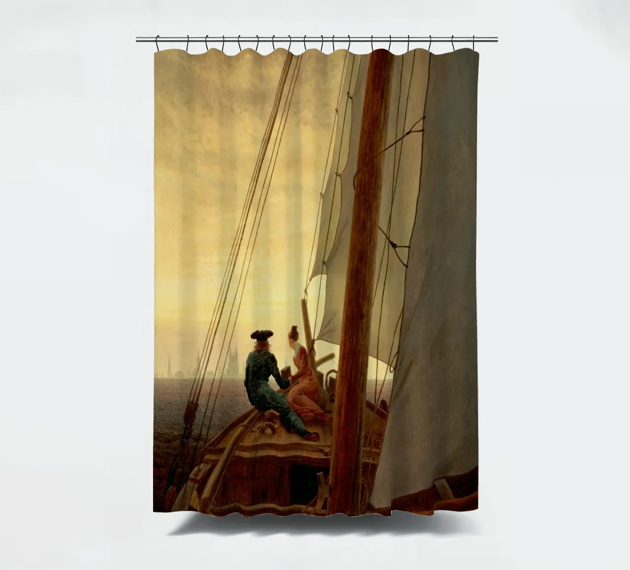 Caspar David Friedrich - A Sulla nave a vela tenda da doccia da Timeless Artworks