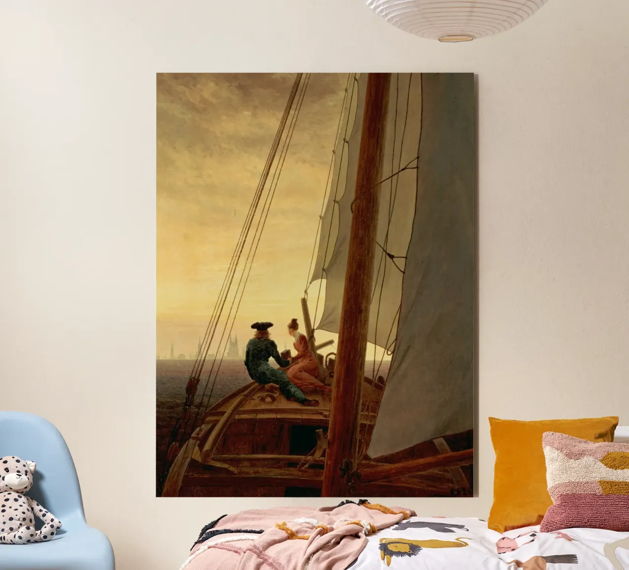 Caspar David Friedrich - A Sulla nave a vela alluminio dibond da Timeless Artworks