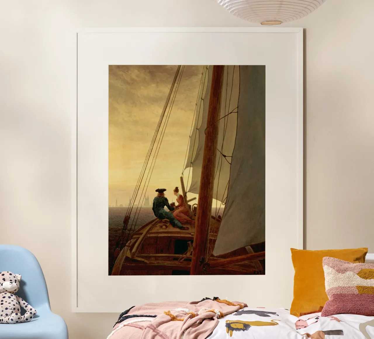 Caspar David Friedrich - A Sulla nave a vela carta hahnemühle da Timeless Artworks